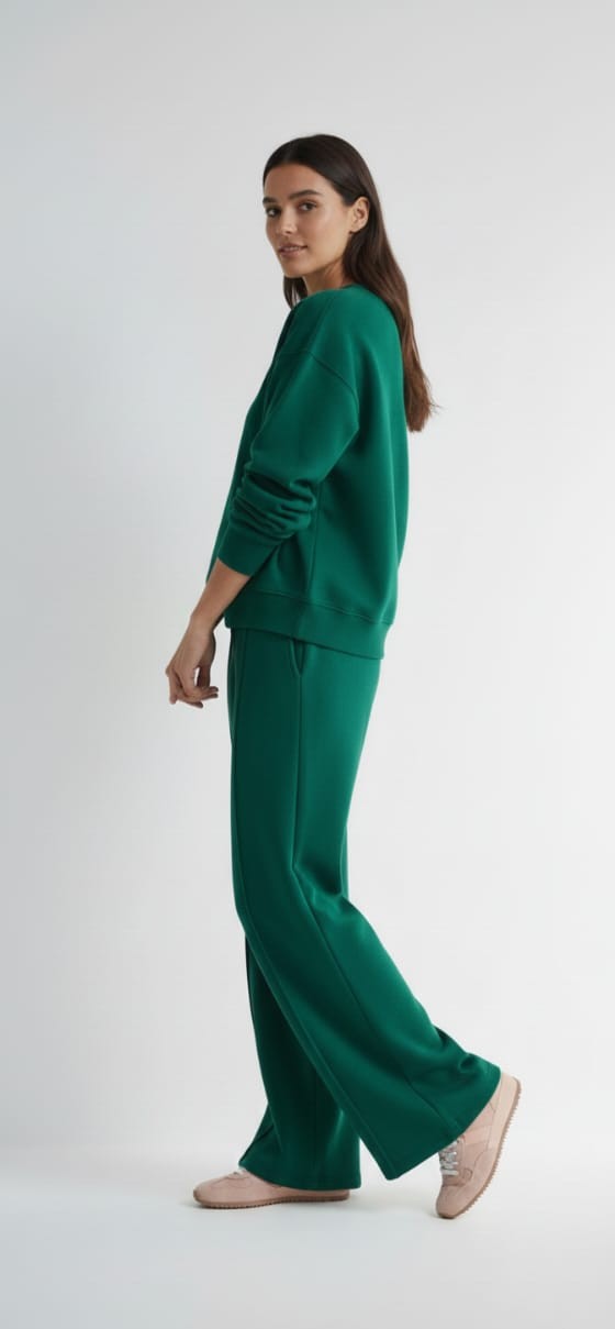 Zinc-Green Bottom Wide Trouser