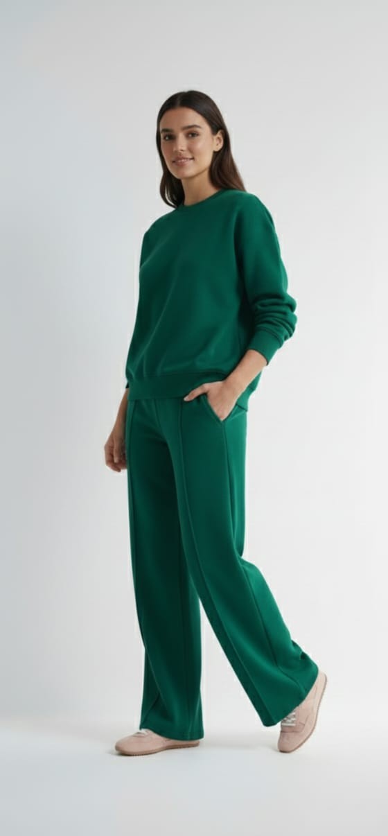 Zinc-Green Bottom Wide Trouser